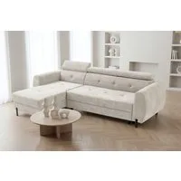 Muffo Ecksofa VALT, Universeller Aufbau, mit verstellbare Kopfstützen, Schlaffunktion mit 130x210 cm Liegefläche, mit Schlaffunktion und verstellbaren Kopfstützen B:45/T:160/H:90 cm