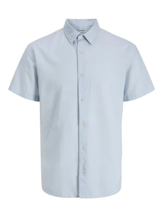 JACK&JONES - JJEBREEZE LINEN BLEND SHIRT S/S SN JNR Celestial Blue - Gr. - 164