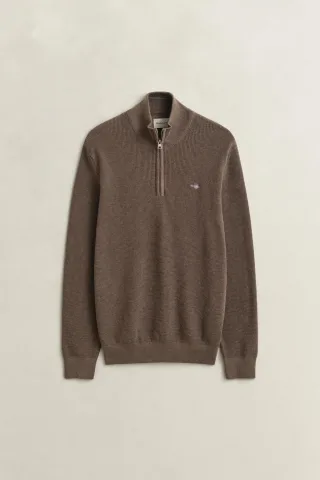 GANT - Troyer aus strukturierter Baumwolle dk hazelnut melange - Gr. - XL