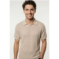 Jack & Jones Polokragenpullover JORCASSIS KNIT TWISTED SPLIT NECK POLO mit Streifen Muster