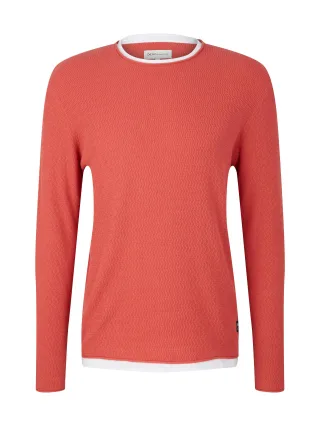 Denim Tom Tailor - Strickpullover smoky red - Gr. - S