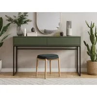 Beautysofa Schminktisch GIANA elegante grifflos mit 2 Schubladen (erhältlich in Sandbeige oder Flaschengrün), Breite: 137 cm