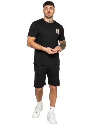 Enzo Milano | Herren Applikationsemblem T-Shirt & Shorts Set