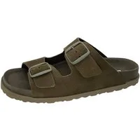 Fischer-Markenschuh Alma Pantolette aus Veloursleder, mit verstellbaren Schnallen, ergonomisches Fußbett