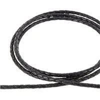 Auroris Bastelnaturmaterial 1m Lederband Lederschnur Lederriemen geflochten Durchmesser 3mm, (Farbe wählbar)