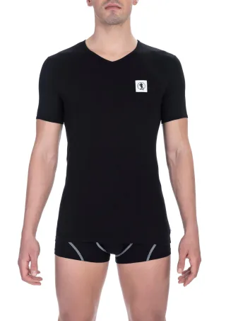 Bikkembergs Schwarzes Baumwoll-T-Shirt