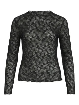 VILA - VIFAY FUNNEL NECK L/S TOP - NOOS Black Beauty - Gr. - S