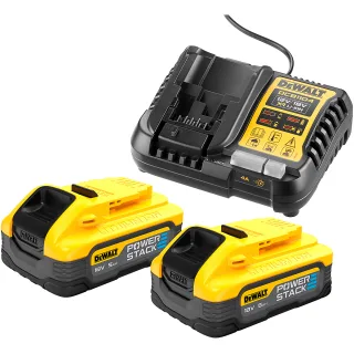 DEWALT Akku-Kit 2 x 18V/5Ah Powerstack + System-Schnellladegerät - DCB1104H2-QW