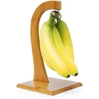 relaxdays Obstschale Bananenhalter SHELDON aus Bambus, Bambus