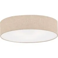 FISCHER & HONSEL LED Deckenleuchte, Dimmfunktion, LED wechselbar, Warmweiß, Große Designklassiker Stoff-Lampe Decke Lampenschirm Beige rund Ø 60cm