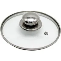 Michelino Universaldeckel Glasdeckel ø16 cm mit Dampfauslass & Edelstahlknopf, (1-tlg), ø16 cm, Spülmaschinengeeignet, Edelstahlknopf, Dampfauslassventil