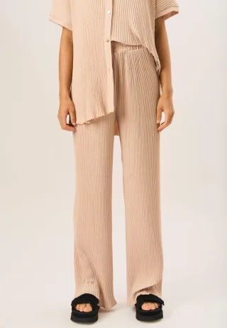Plisse Loungewear Weite Hosenbeine