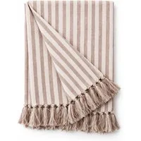 Wohndecke Pink Streifen, AU Maison, Gestreift 100 % Baumwolle mit Fransen 130x180 cm