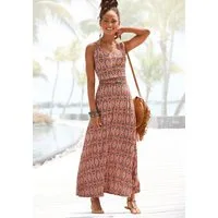 LASCANA Maxikleid mit Ethnoprint und verstellbaren Trägern Luftiges Sommerkleid, Strandkleid, langes Jerseykleid, Festival
