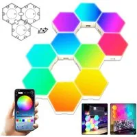 MUPOO LED Wandleuchte Hexagon LED Panel Wandleuchte,RGB Sechseck Waben Wall Light, Musik Sync + App-Steuerung, Musik Sync