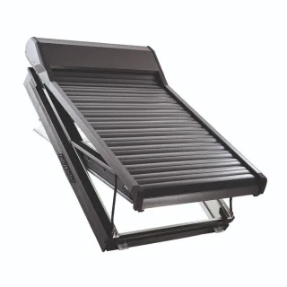 Dachfenster mit Rollladen, PVC, Schwingflügel, Roto Q4, Innen Weiß, außen Anthrazit, individuell konfigurieren