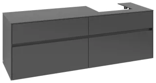 Villeroy & Boch Waschtischunterschrank Collaro C07900 1600x548x500mm 4 Ausz. Waschtisch re Graphite C07900VR