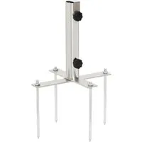 vidaXL Schirmhalter Sonnenschirmständer mit Erdspießen für Ø32-38 mm Silbern Stahl