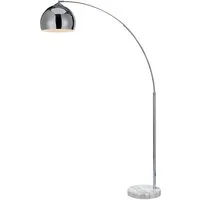 Teamson Home Bogenlampe Gebogene Metall-Stehlampe mit Chromschirm in Silber