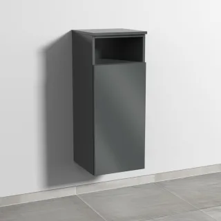 Sanipa 3way Mittelschrank mit 1 Tür und 1 offenem Fach, Anthrazit-Glanz, SF13379 SF13379