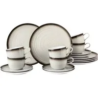 Seltmann Weiden Kaffeeservice Geschirr-Set, 18 Teile, Terra Corso (18-tlg), 6 Personen, Porzellan, Tassen, Teller, Untertassen, Made in Germany, 18 Teile, für 6 Personen