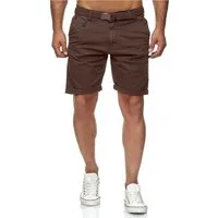 Indicode Shorts Herren kurze Hose mit Gürtel - Conor - Aus Baumwolle - Regular Fit Freizeithose - Sportlich eleganter Look - Bequemes Stretch Material