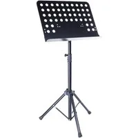 MUSIC STORE Notenpult, (Orchesterpult NP-2 Schwarzer dreibeiniger Notenständer Stabile Stahlkonstruktion Höhenverstellbar 65-1250 mm Zusammenklappbares Lochblechauflage Leichtgewichtig 38 kg, Stative & Halter, Notenständer), Orchesterpult, Notenständ