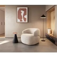 DELIFE Cocktailsessel Nova, Cord Beige 88x88 cm Loungesessel