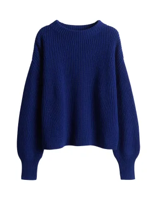 someday - Strickpullover - Tellina texture blau - Gr. - 38