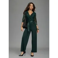 Laura Scott Jumpsuit mit Spitzenoberteil, elastischer Materialmix