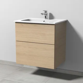 Sanipa 3way Waschtischunterbau zu Duravit ME by Starck Waschtisch mit 2 Auszügen, Eiche-Nordic SM72448