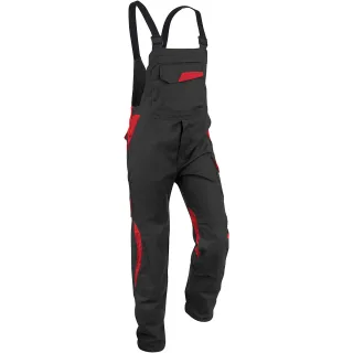 KÜBLER VITA cotton+ Latzhose schwarz/mittelrot 98 - 3L47 3421-9955-98