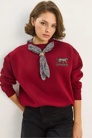 Crewneck Sweatshirt mit Druck-Accessoire