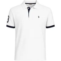 U.S. Polo Assn. Poloshirt US16927 (100% Baumwolle) weiss Herren