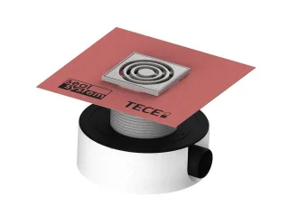Tece drainpoint S Ablaufset 114 superflach, angebrachte Dichtmanschette, 3601104 3601104