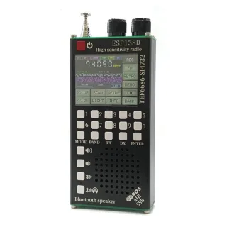 ESP138D ESP32 H-RADIO SI4732 Full Band FM AM SSB AIR Band Receiver + TEF6686 FM Receiver 2 in 1 Handheld Radio with Blue