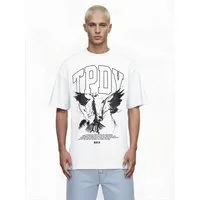 trueprodigy Oversize-Shirt Yuki Logoprint Rundhals dicker Stoff
