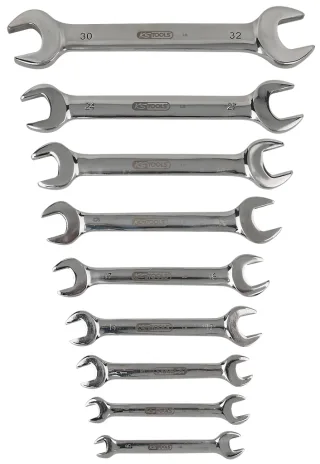 KS Tools EDELSTAHL Doppel-Maulschlüssel-Satz, 9-tlg, abgewinkelt - 964.2240