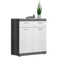 Home affaire Schuhschrank SIENA, Breite 90 cm, 2 Türen, 2 Einlegeböden, 3 Fächer, 2 Schubkästen (1-St., hochwertige Rillenfräsung in MDF Front) Schuhkommode, Kommode, Anrichte, Sideboard