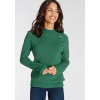 Laura Scott Strickpullover kuscheliger Winterstrick mit Knopfdetail und Stehkragen