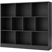 KOMFOTTEU Bücherregal, mit 10 Fächern, 3 Ebenen Würfelregal freistehend