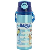 Bluey Trinkflasche Aluminium Trinkflasche 730 ml mit Strohhalm & Tragegurt