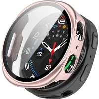 Wigento Smartwatch-Hülle + Schutzglas für Samsung Galaxy Watch 9 8 40mm Kunststoff 9H Rosa, Schutzhülle aus PC + Hart Glas für Rundumschutz
