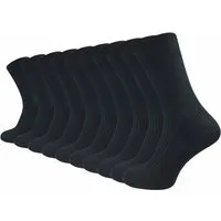 GAWILO Basicsocken "Natur" für Damen aus 100% Baumwolle in schwarz, reine Baumwollsocken (10 Paar) Atmungsaktive Baumwolle gegen Schweißfüße - mit stabilisierender Rippe
