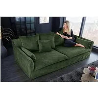riess-ambiente 3-Sitzer HEAVEN 210cm dunkelgrün · Hussensofa mit Kissen und abnehmbaren Bezug, Einzelartikel 1 Teile, Wohnzimmer-Couch · Samt-Bezug · Federkern-Polsterung · Landhausstil