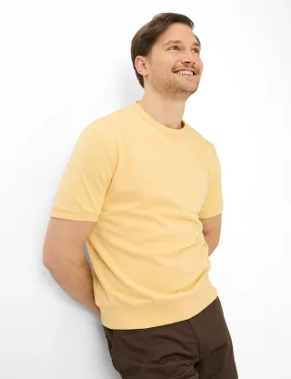 Brax Herren Sweatshirt Style SULLY sunlight, hellgelb, Gr. 5XL