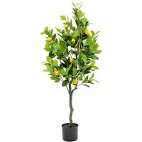 Kunstpflanze künstlicher Zitronenbaum Zitronenpflanze im Topf mit Früchten Zitrone, Arnusa, Höhe 120 cm, Kunstbaum Mediterran sehr realistisch
