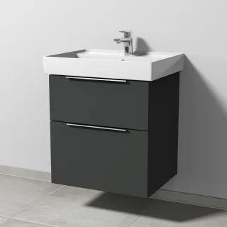 Sanipa 3way Waschtischunterbau zu Villeroy & Boch Collaro Waschtisch mit 2 Auszügen, Graphit-Matt UP8341B