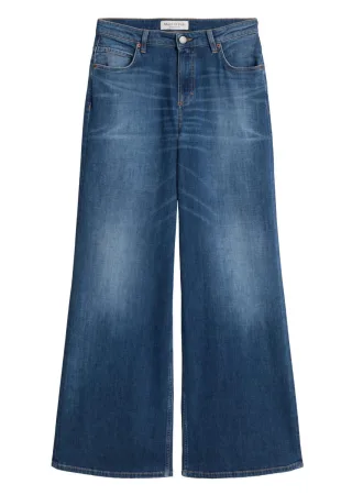 Marc OPolo Casual - Wide Leg Jeans mit hoher Taille blau - Gr. - 32