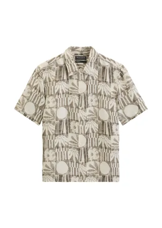 Marc OPolo Casual - Kurzarm-Leinenhemd regular Light Brown - Gr. - XXL